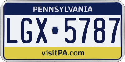 PA license plate LGX5787