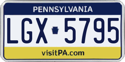 PA license plate LGX5795