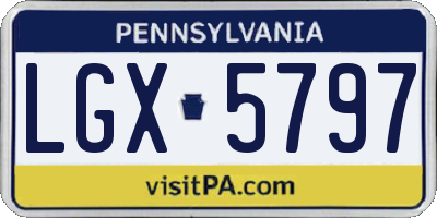 PA license plate LGX5797