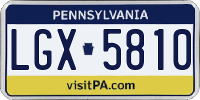 PA license plate LGX5810