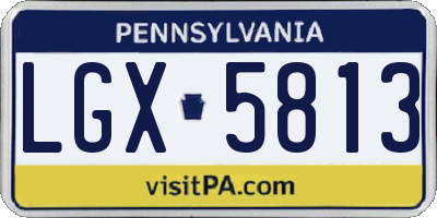 PA license plate LGX5813