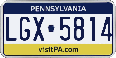 PA license plate LGX5814