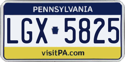 PA license plate LGX5825