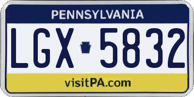 PA license plate LGX5832