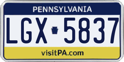 PA license plate LGX5837