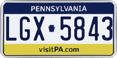 PA license plate LGX5843