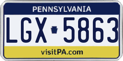 PA license plate LGX5863