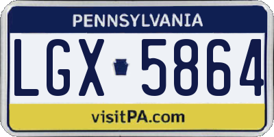 PA license plate LGX5864