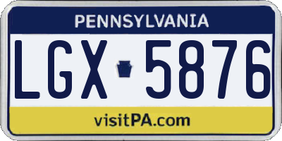 PA license plate LGX5876