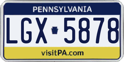PA license plate LGX5878