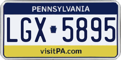 PA license plate LGX5895