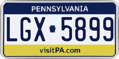 PA license plate LGX5899