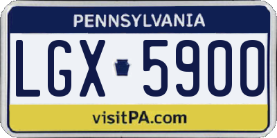 PA license plate LGX5900