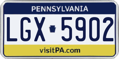 PA license plate LGX5902