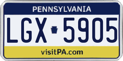 PA license plate LGX5905
