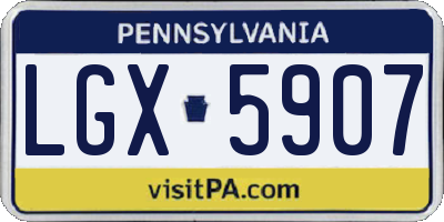 PA license plate LGX5907