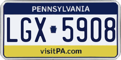 PA license plate LGX5908
