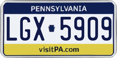 PA license plate LGX5909