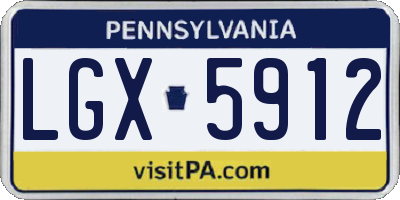 PA license plate LGX5912