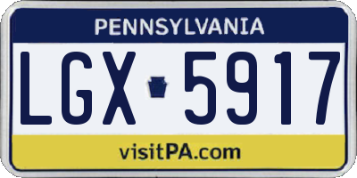 PA license plate LGX5917