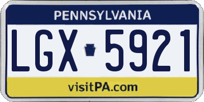 PA license plate LGX5921