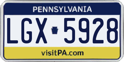 PA license plate LGX5928