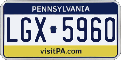 PA license plate LGX5960