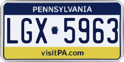 PA license plate LGX5963