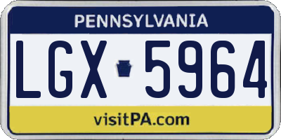 PA license plate LGX5964