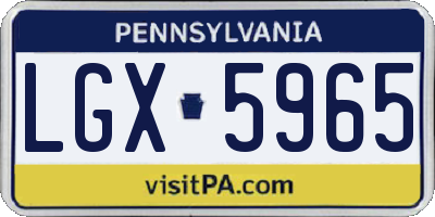PA license plate LGX5965