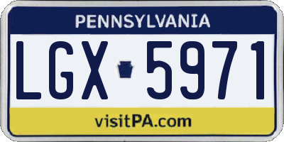 PA license plate LGX5971