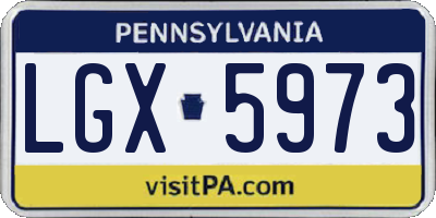 PA license plate LGX5973