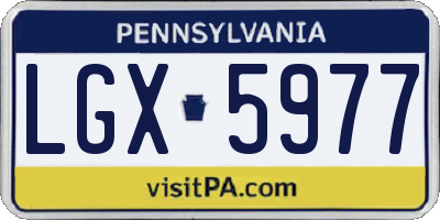 PA license plate LGX5977