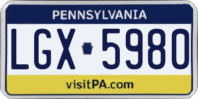 PA license plate LGX5980