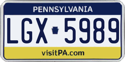 PA license plate LGX5989