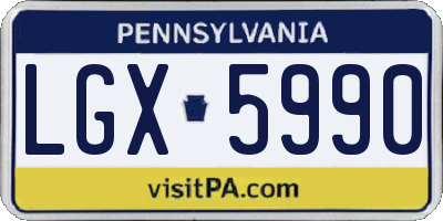 PA license plate LGX5990