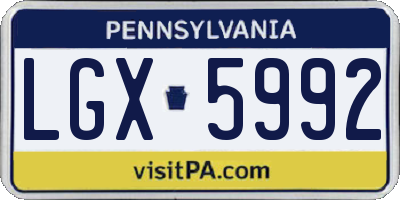 PA license plate LGX5992
