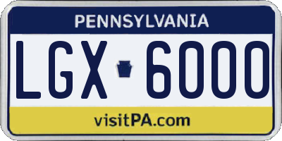PA license plate LGX6000