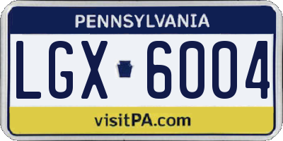 PA license plate LGX6004
