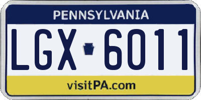 PA license plate LGX6011