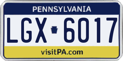 PA license plate LGX6017