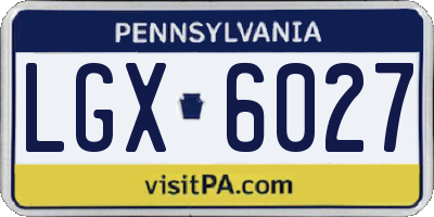 PA license plate LGX6027