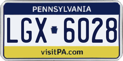 PA license plate LGX6028