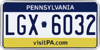 PA license plate LGX6032