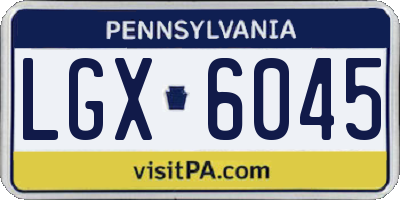 PA license plate LGX6045