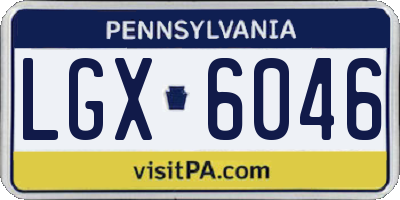 PA license plate LGX6046