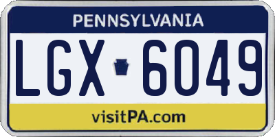 PA license plate LGX6049
