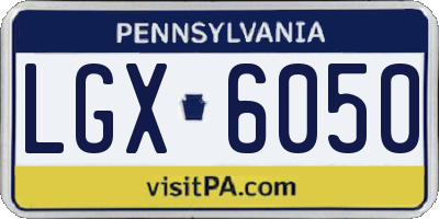 PA license plate LGX6050