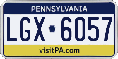 PA license plate LGX6057