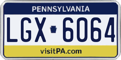 PA license plate LGX6064